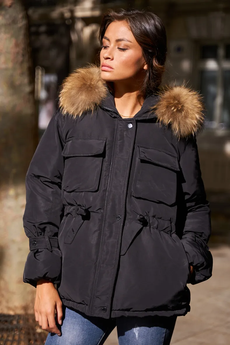 DAUNENJACKE MIT ECHTEM FELL