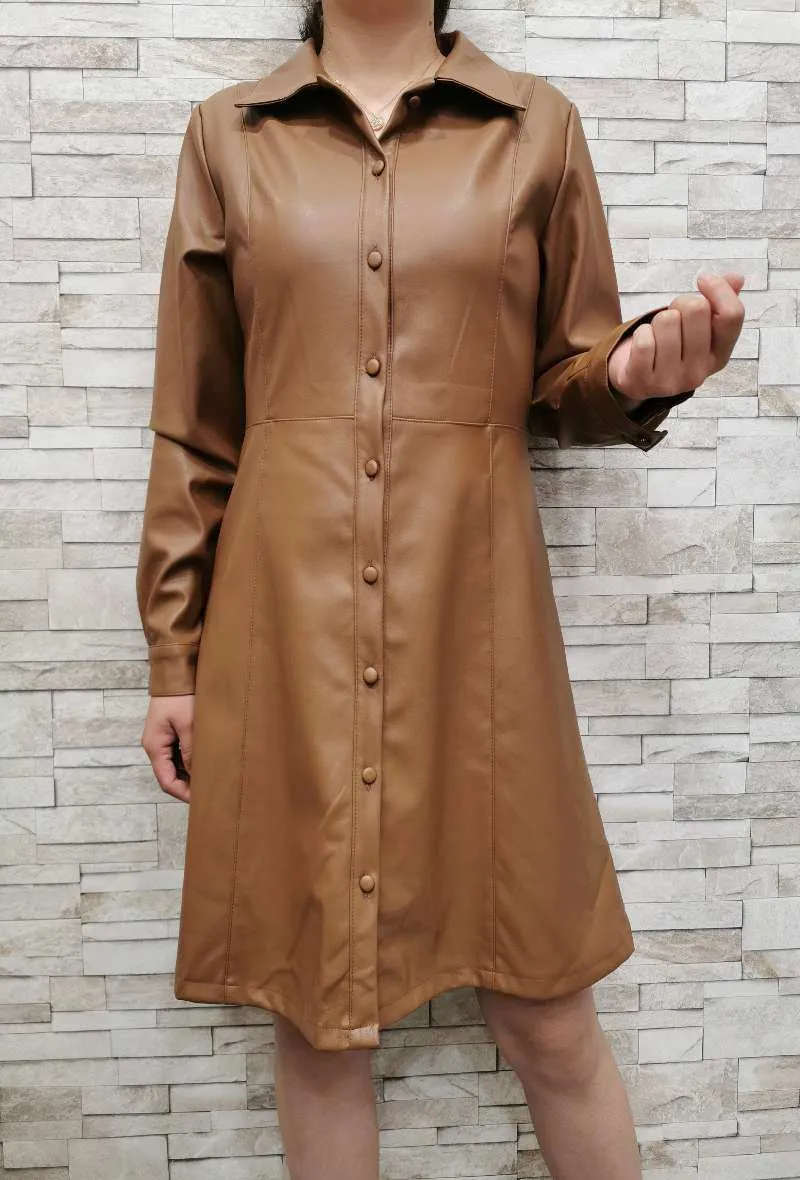 Faux leather jacket or shirt dress