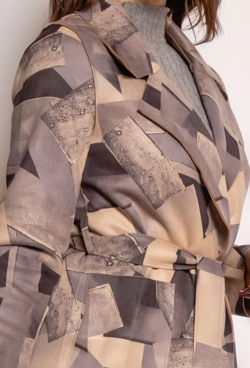 Faux suede printed jacket