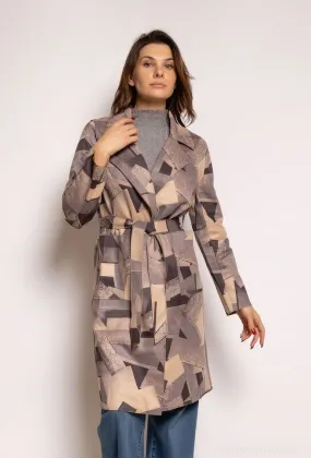Faux suede printed jacket