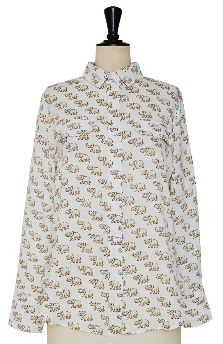 Hemd mit Elefanten-Print
