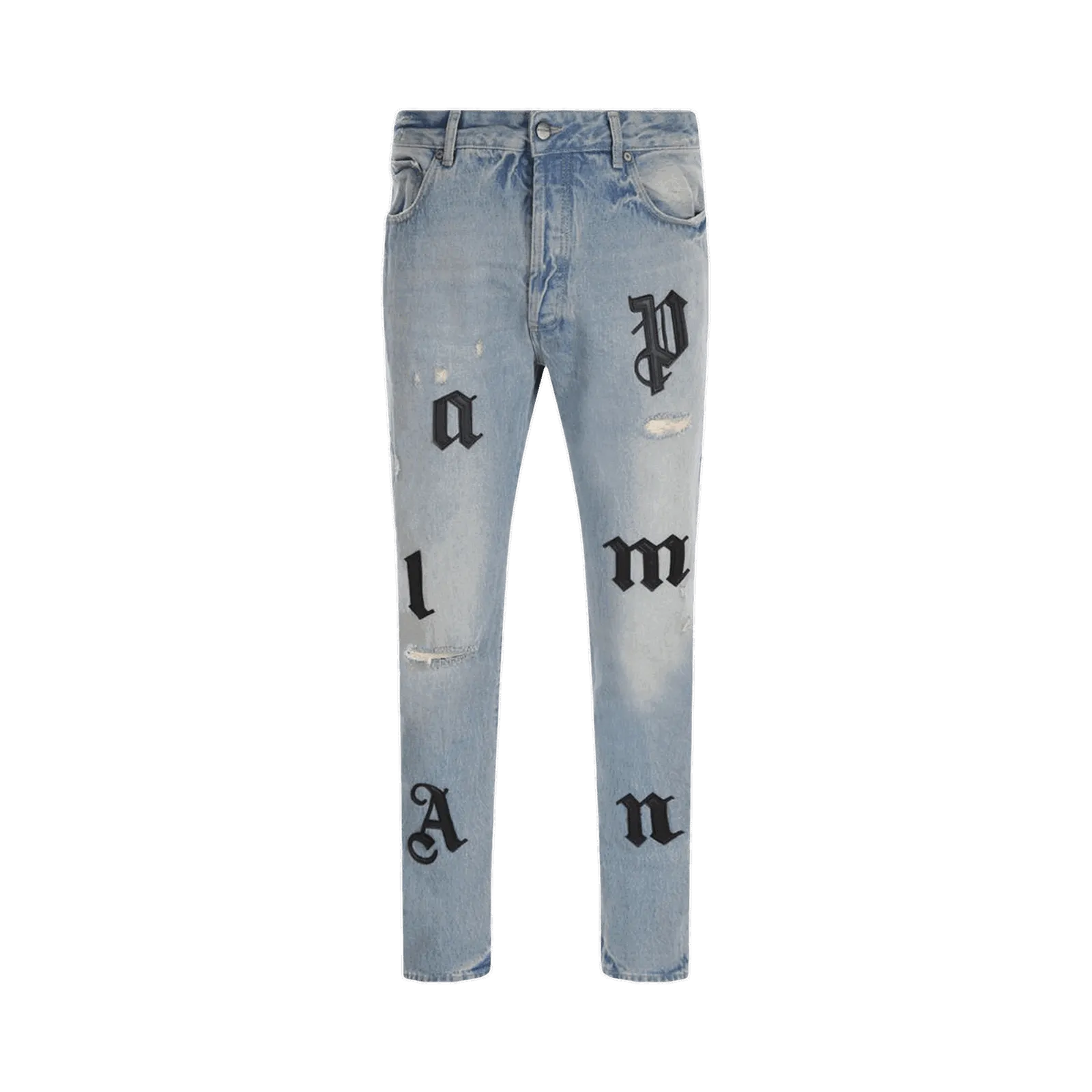 Jeans Palm Angels Logo Patch Classic 5 Pocket Jeans PMYA033F22DEN0034510