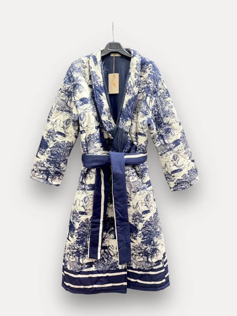 Langärmlige Jacke mit Toile-de-Jouy-Muster