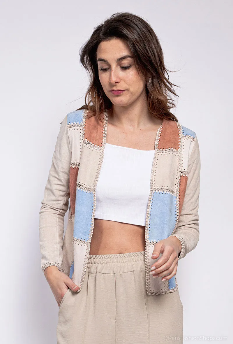 Patchwork suede jacket