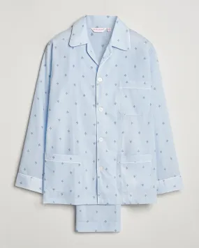 Piped Cotton Pyjama Set Blue