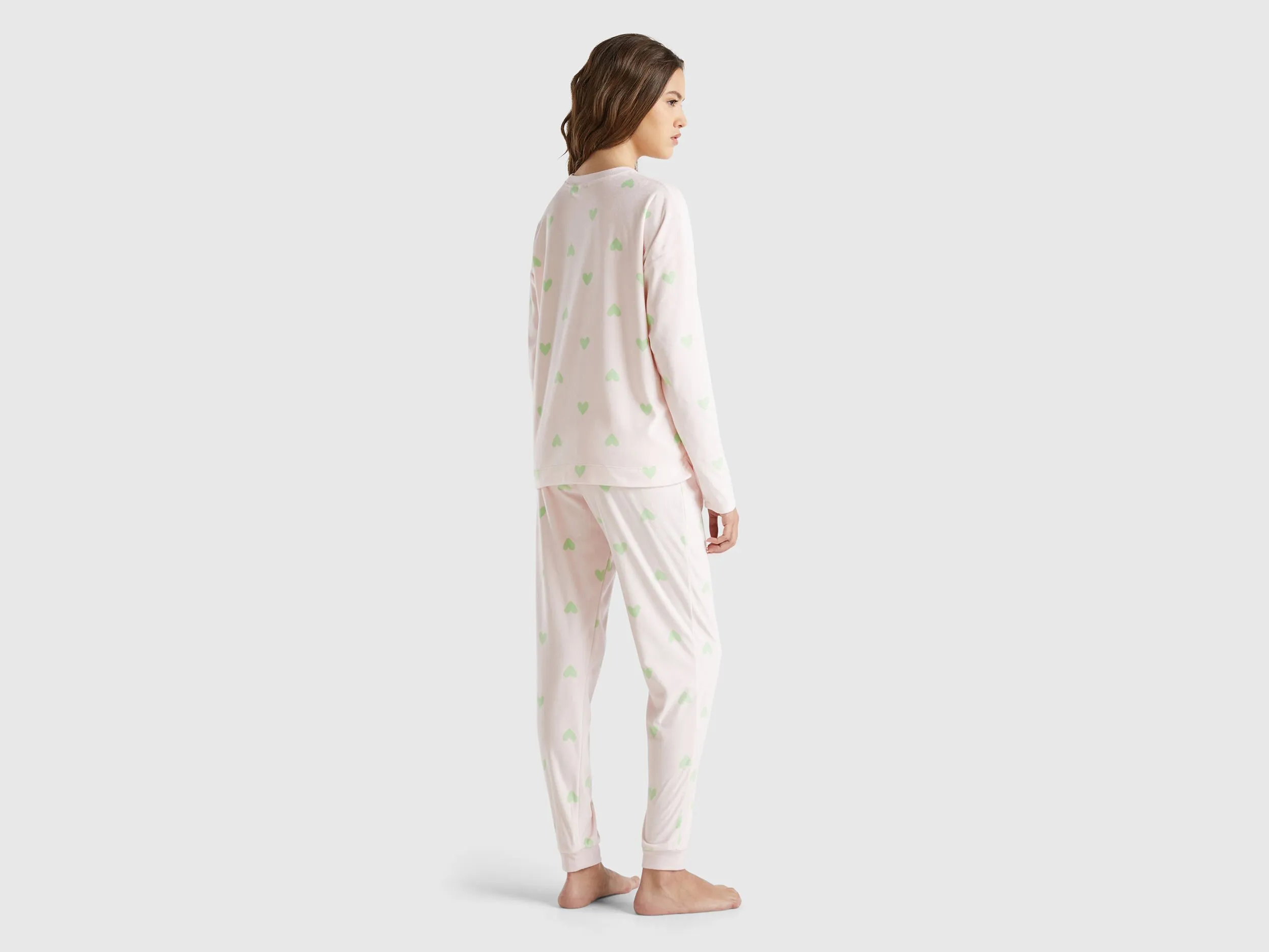 Pyjama in Chenille mit Herzen