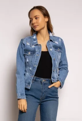 Ripped jean jacket