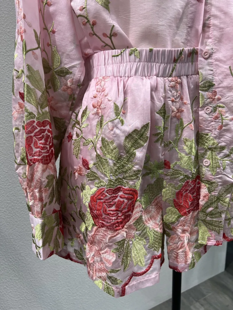 Set aus Hemd und Shorts mit Rand