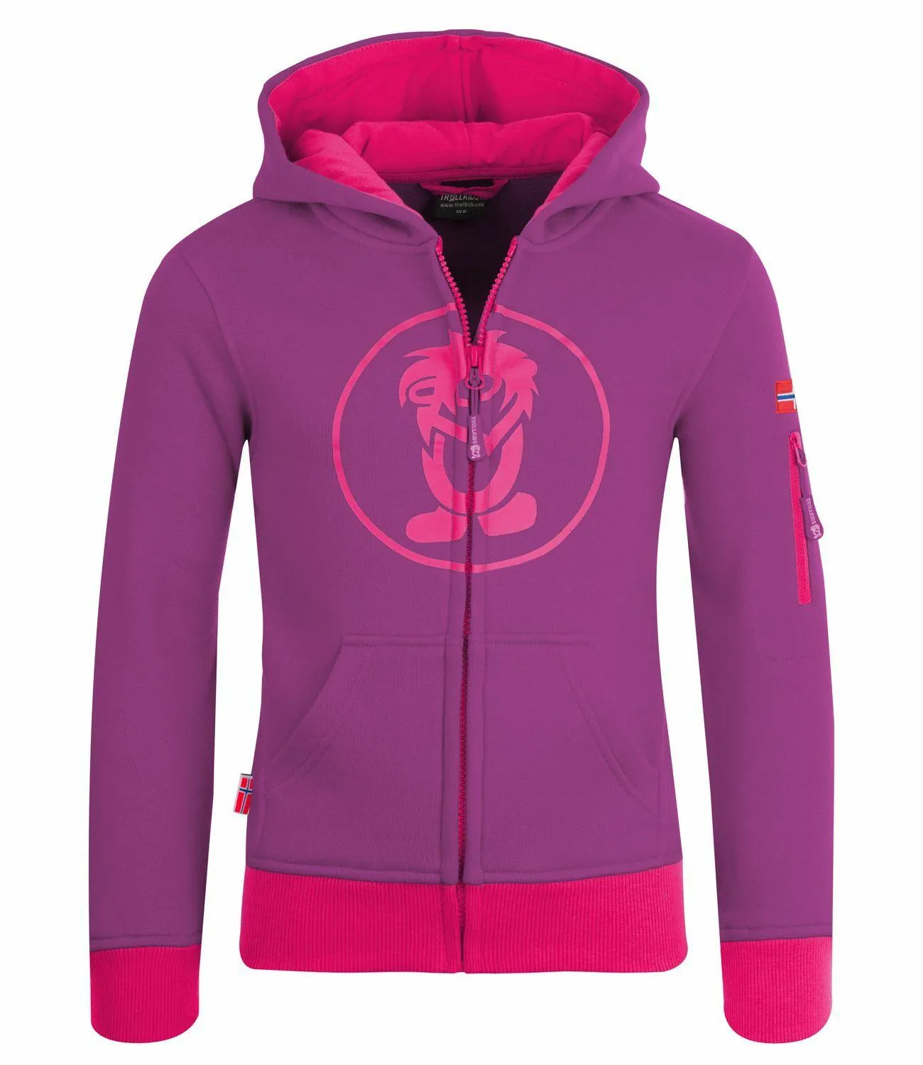 Trollkids Sortland Hoodie Kinder Lila/Magenta im Online Shop von kaufen