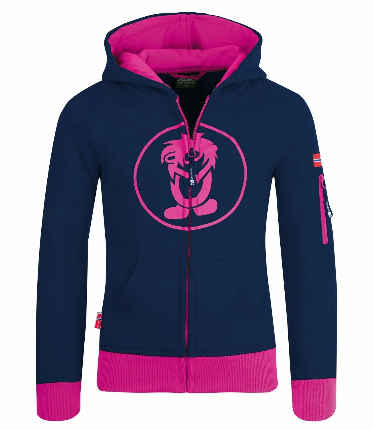 Trollkids Sortland Hoodie Kinder Marine/Magenta im Online Shop von kaufen