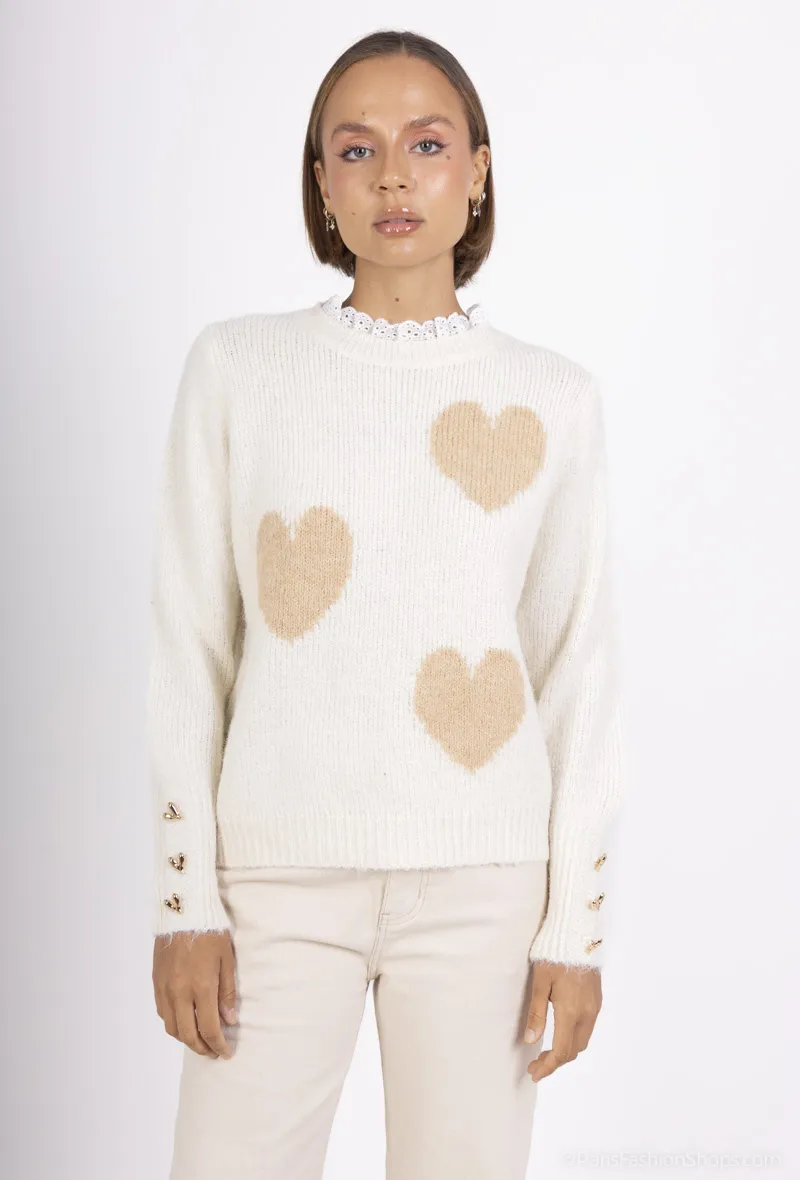 URSILLA Pullover mit großem Herz-Print