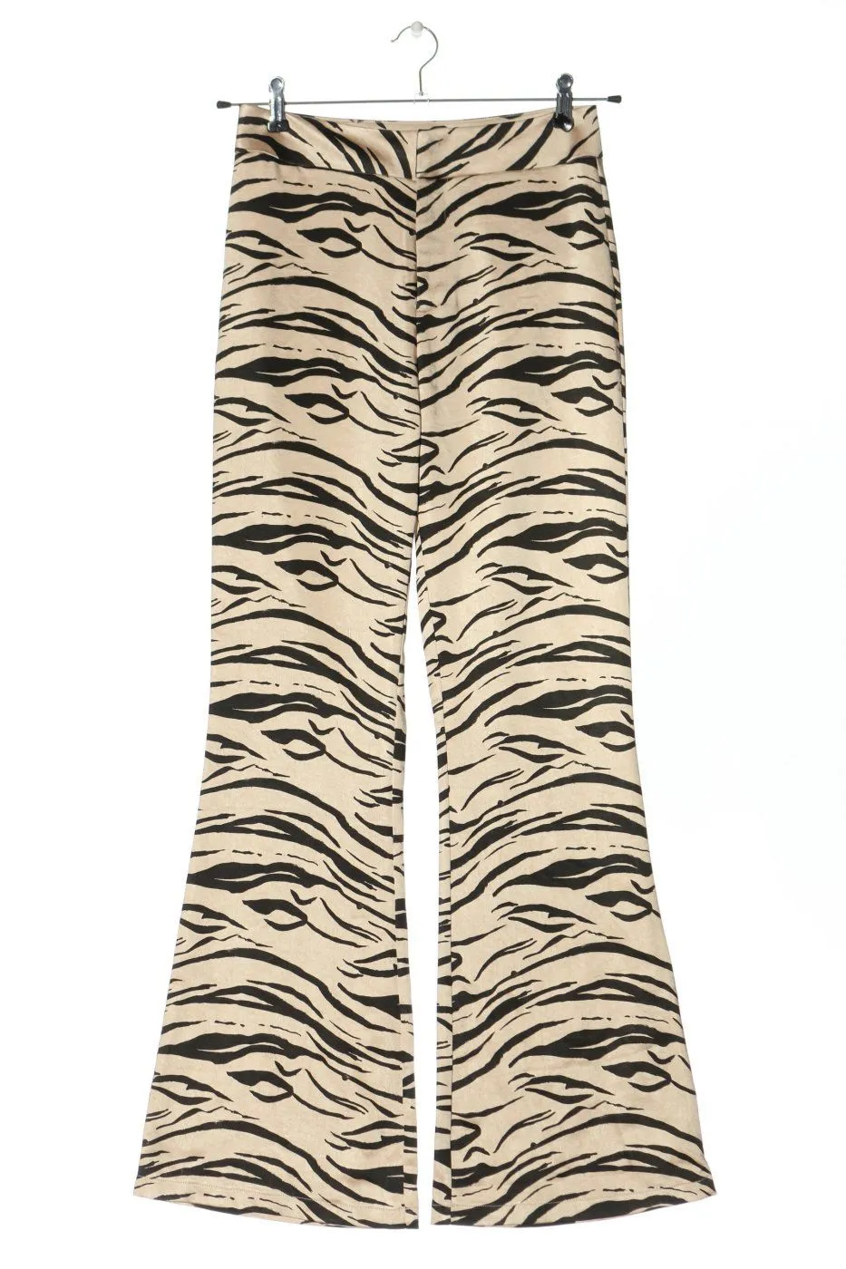 WRSTBHVR Stoffhose creme-schwarz Allover-Druck Casual-Look