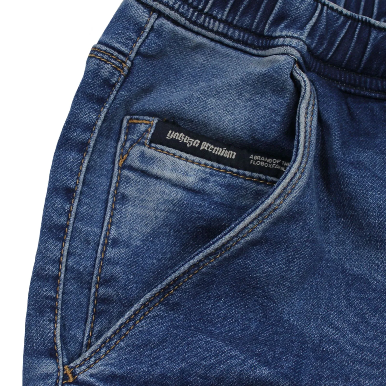 Yakuza Premium Herren Jogger Jeans YPJE 007 blue washed-         